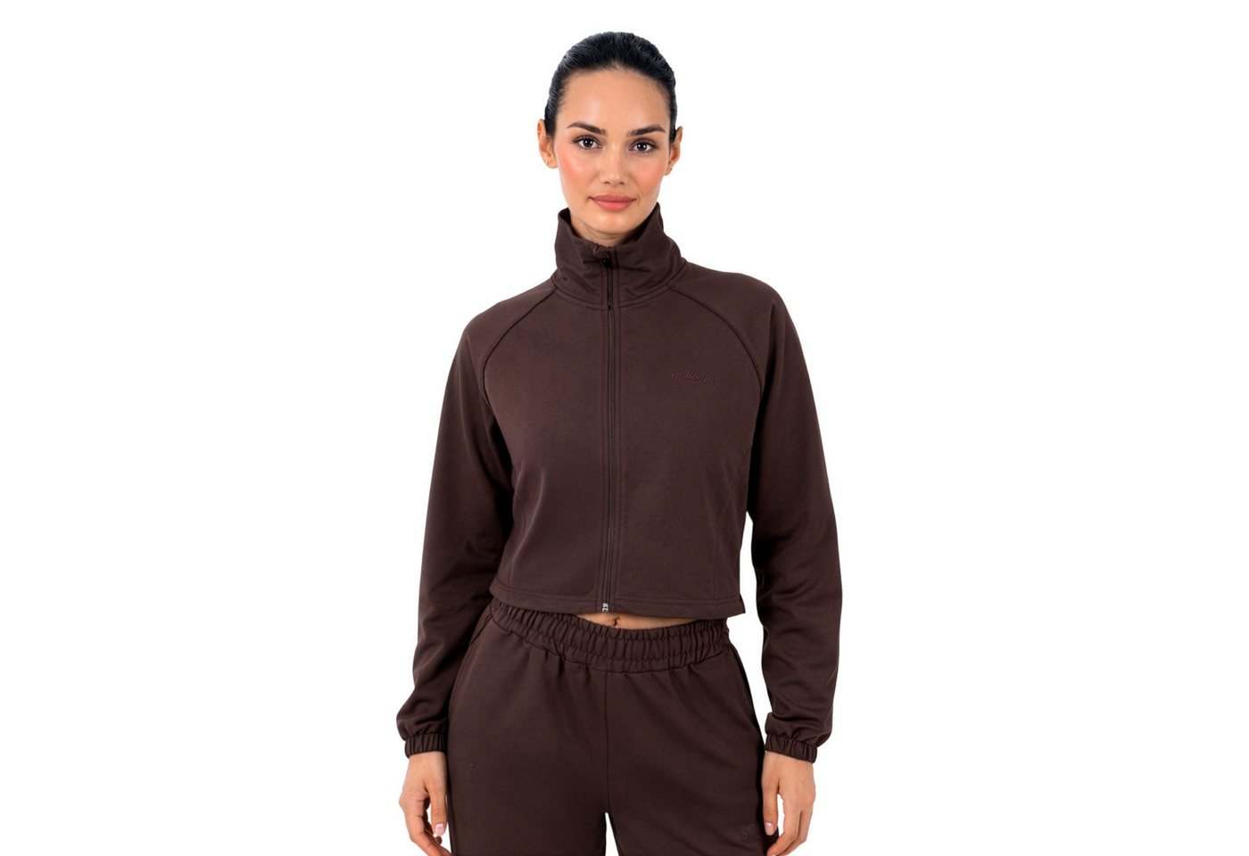 Smilodox Trainingsjacke Ylena, Fitnessjacke Damen, Loose Fit Sportjacke, Cropped, Gym Stehkragen mit Zipper, Kordelzug-Saum, Homewear, Yoga Bild 2