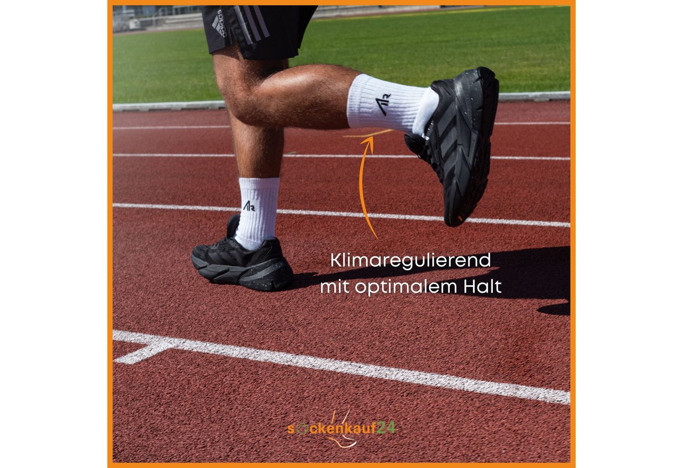 sockenkauf24 Sportsocken 10 Paar "i1R" Sport Socken Herren & Damen Socken Tennissocken (Schwarz, 43-46) mit Frotteesohle - 10300 Bild 2