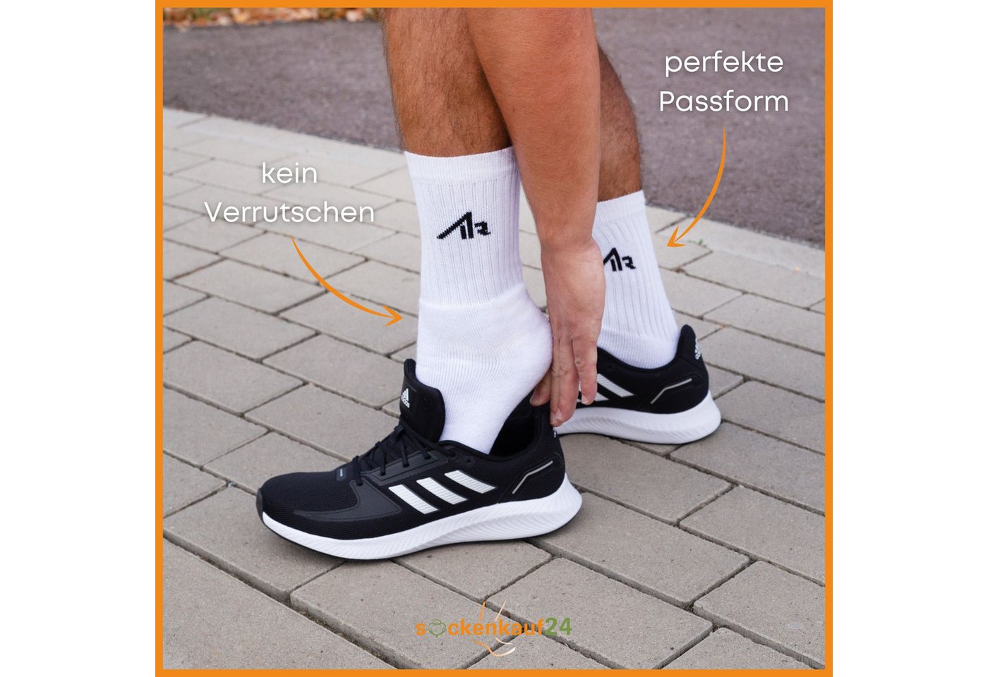 sockenkauf24 Sportsocken 10 Paar "i1R" Sport Socken Herren & Damen Socken Tennissocken (Schwarz, 43-46) mit Frotteesohle - 10300 Bild 3