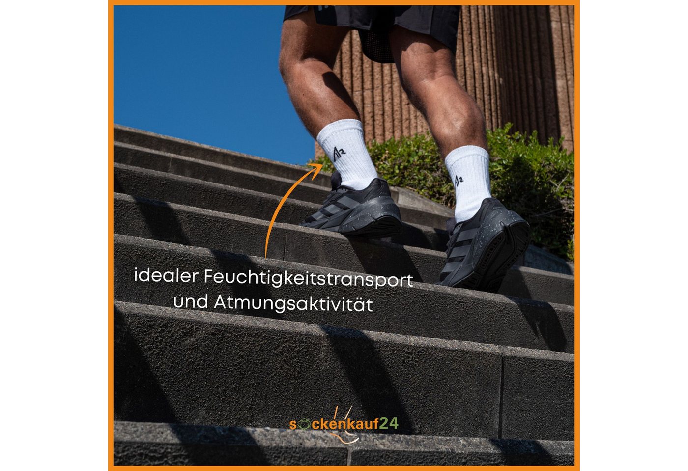 sockenkauf24 Sportsocken 10 Paar "i1R" Sport Socken Herren & Damen Socken Tennissocken (Schwarz, 43-46) mit Frotteesohle - 10300 Bild 4