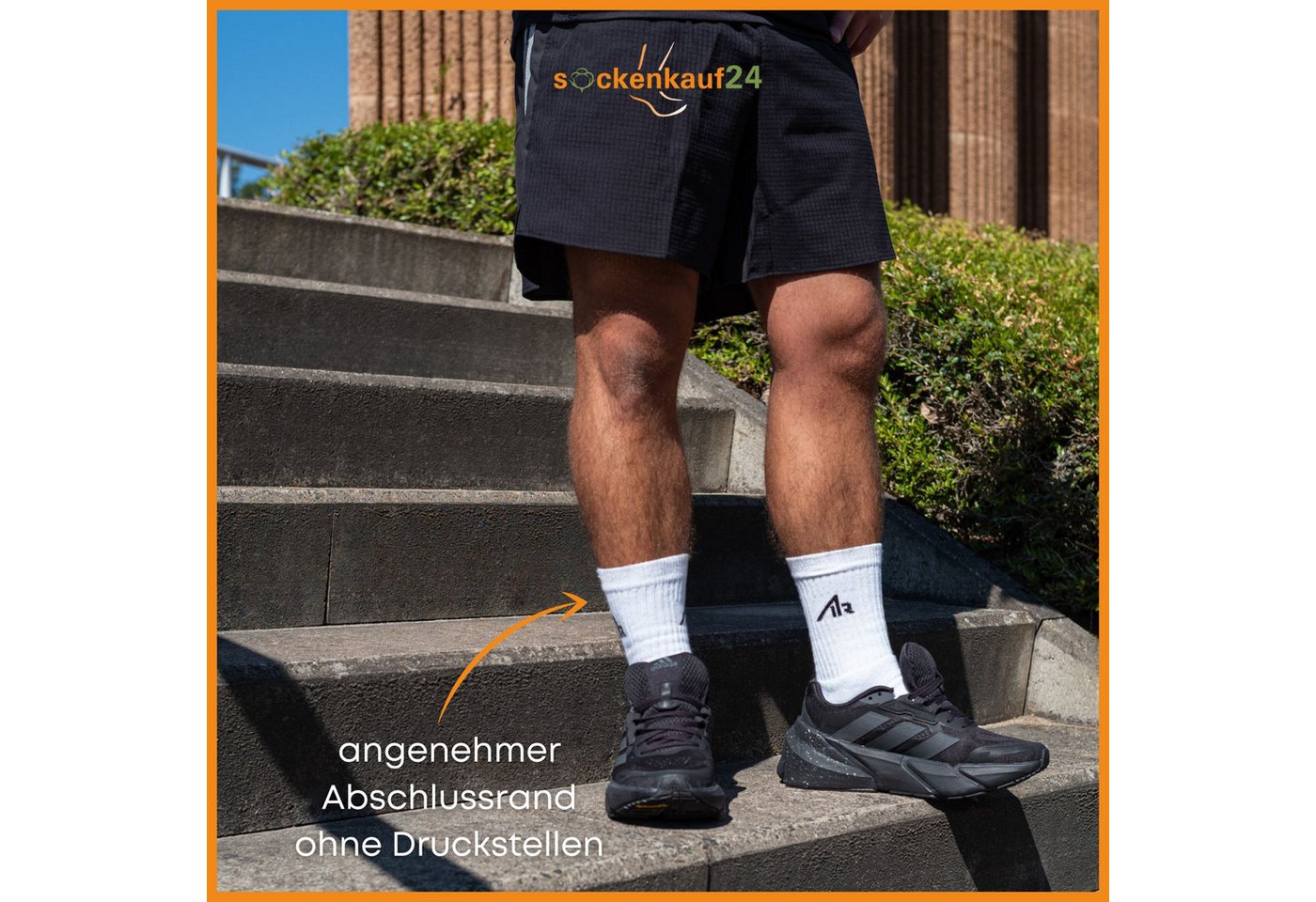 sockenkauf24 Sportsocken 10 Paar "i1R" Sport Socken Herren & Damen Socken Tennissocken (Schwarz, 43-46) mit Frotteesohle - 10300 Bild 5