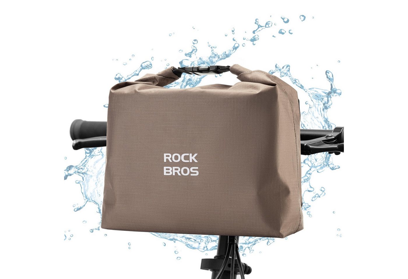 ROCKBROS Fahrradtasche Lenkertasche wasserdicht 2,5-4L, wasserabweisend, verstellbares Volumen, einfache Montage Bild 5