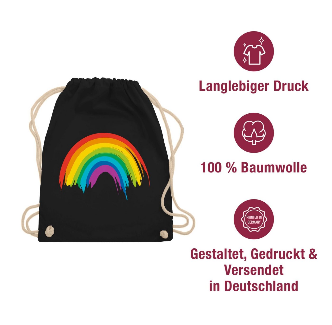 Shirtracer Turnbeutel Regenbogen LGBT & LGBTQ, LGBT Kleidung Bild 4