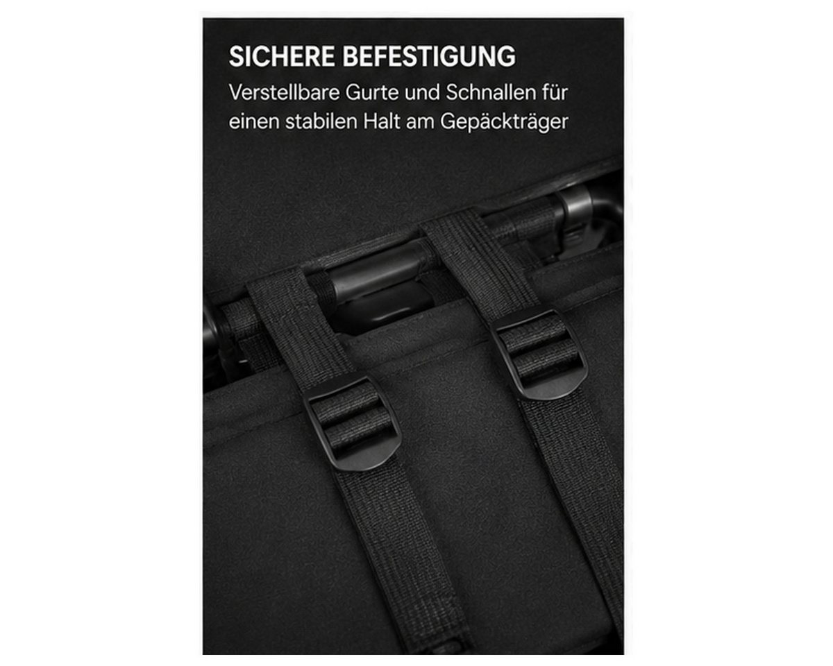 COFI 1453 Fahrradtasche Schwarz – Doppelte Fahrradtasche mit Seitentaschen & Reflektoren (1-tlg) Bild 2