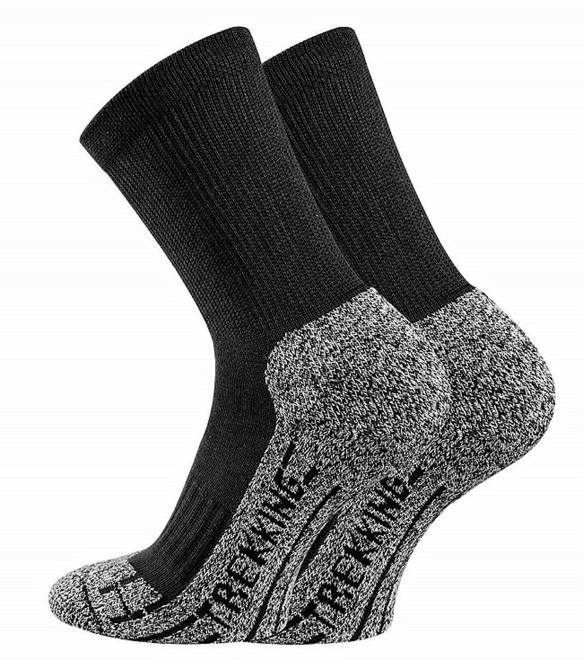 TippTexx 24 Funktionssocken 4 Paar COOLMAX Sportsocken, Performance Trekkingsocken, Unisex (4 Paar) mit Frotteesohle & anatomisch geformter Rippenstrick