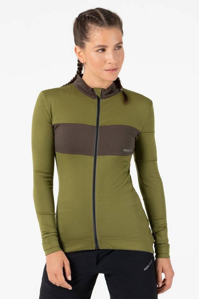SUPER.NATURAL Radtrikot Merino Fahrradtrikot W GRAVA LS JERSEY Merino-Materialmix mit reflektierenden Logos Bild 2