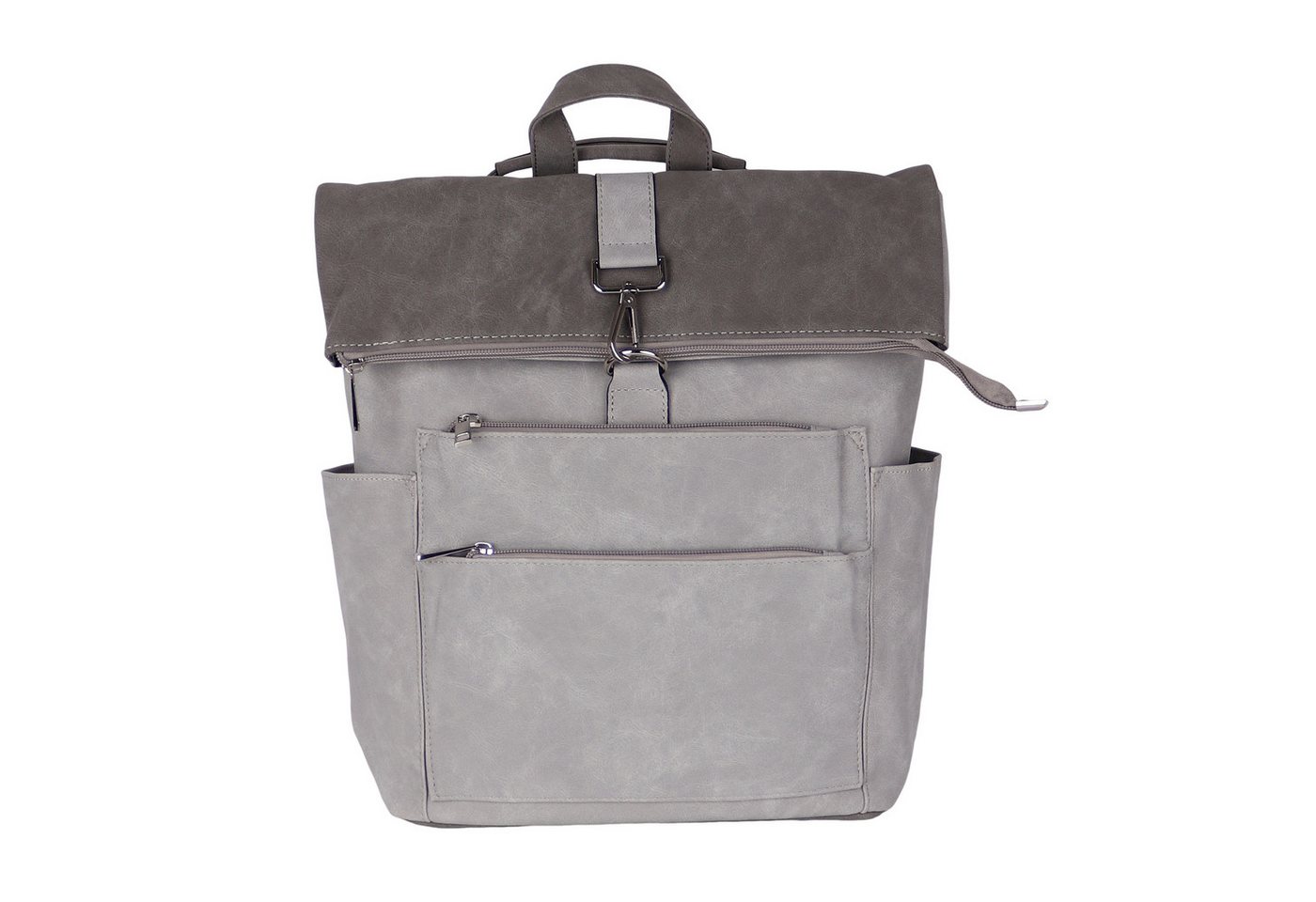 MIRROSI Tagesrucksack Damen auch als Crossbody Bag 2 in 1, ca. 32 x (37+8) x 12 cm, aus hochwertigem Kunstleder, Rucksack, Daypack