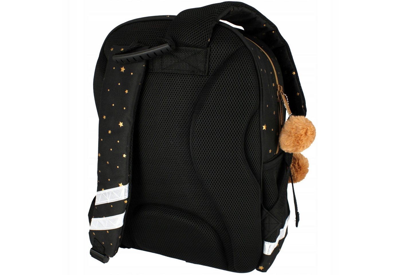 Starpak Schulrucksack Schulrucksack für Mädchen, schwarz-gold, ergonomisch, wasserfest.