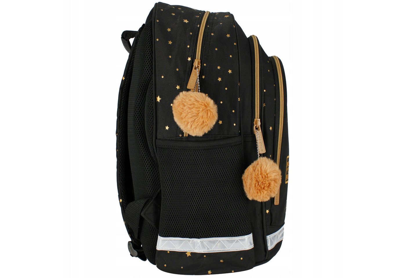 Starpak Schulrucksack Schulrucksack für Mädchen, schwarz-gold, ergonomisch, wasserfest. Bild 4
