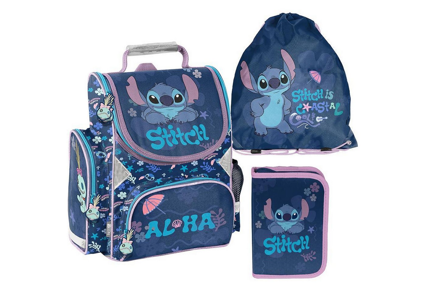 PASO Schulrucksack (Schulset, 3-tlg), Stitch, 3-tlg. Set, Dunkelblau Bild 4