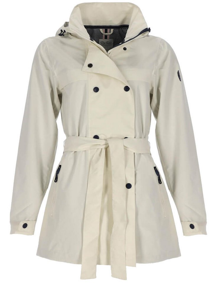Dry Fashion Funktionsmantel Orth Damen Trenchcoat Wasserdicht - Outdoor-Mantel Winddicht Tailliert Atmungsaktiv, Verschweißte Nähte, Verstellbare und abnehmbare Kapuze
