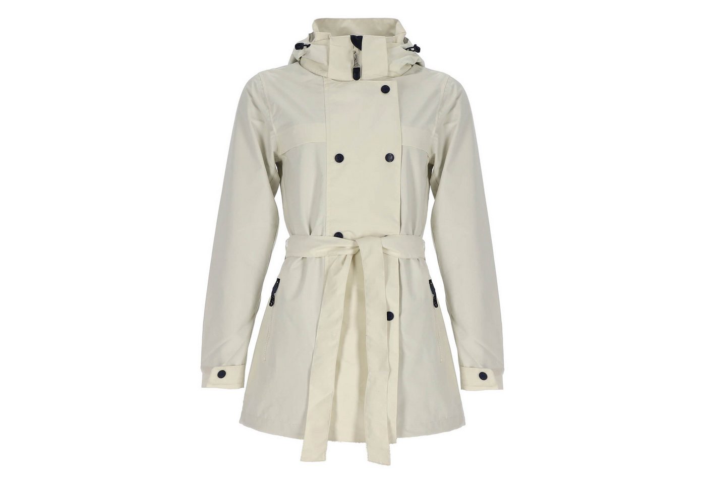 Dry Fashion Funktionsmantel Orth Damen Trenchcoat Wasserdicht - Outdoor-Mantel Winddicht Tailliert Atmungsaktiv, Verschweißte Nähte, Verstellbare und abnehmbare Kapuze Bild 4