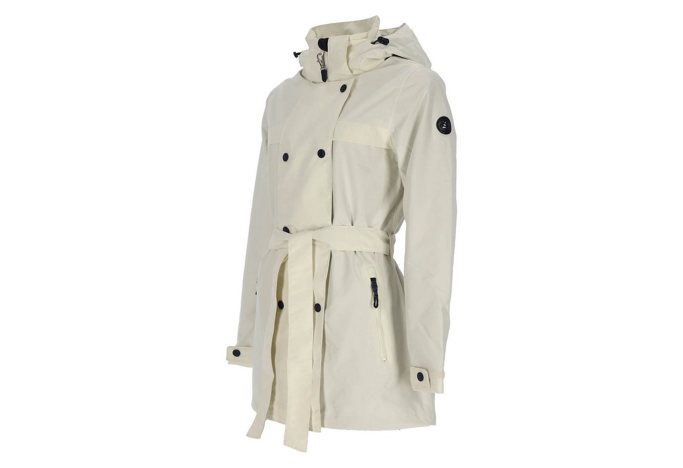 Dry Fashion Funktionsmantel Orth Damen Trenchcoat Wasserdicht - Outdoor-Mantel Winddicht Tailliert Atmungsaktiv, Verschweißte Nähte, Verstellbare und abnehmbare Kapuze Bild 5