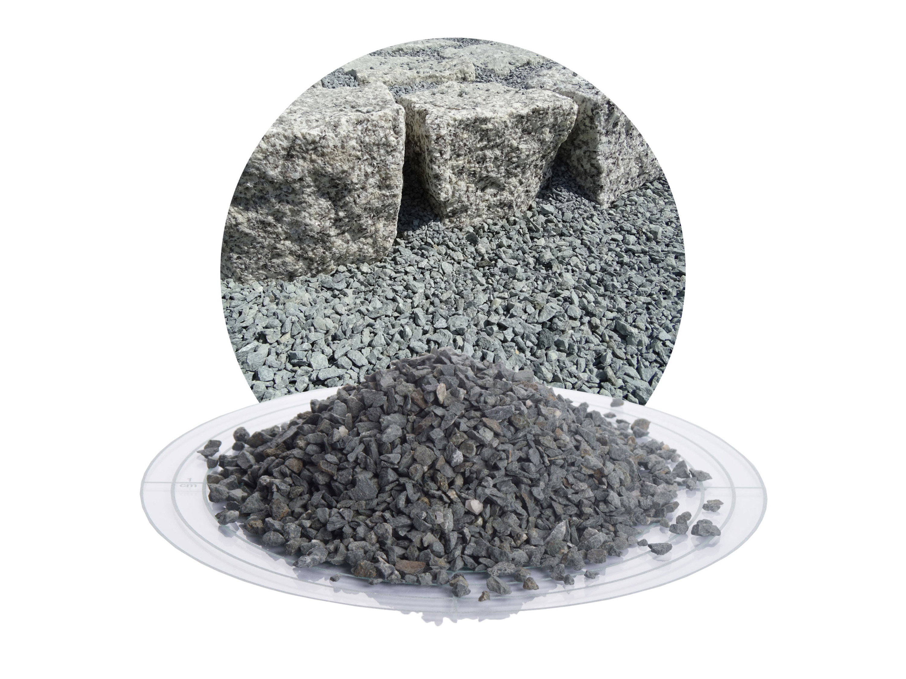 SCHICKER MINERAL Diabas Pflastersplitt (2-5 mm, 1000 kg BigBag, Grau)