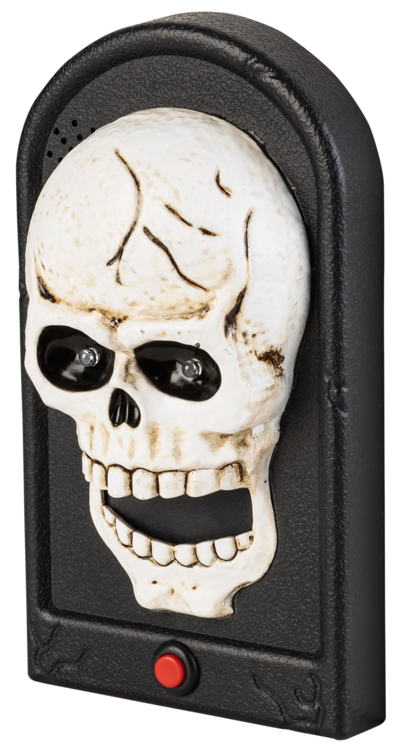 Halloween Türklingel gruselig mit Sound und LED (Totenkopf)