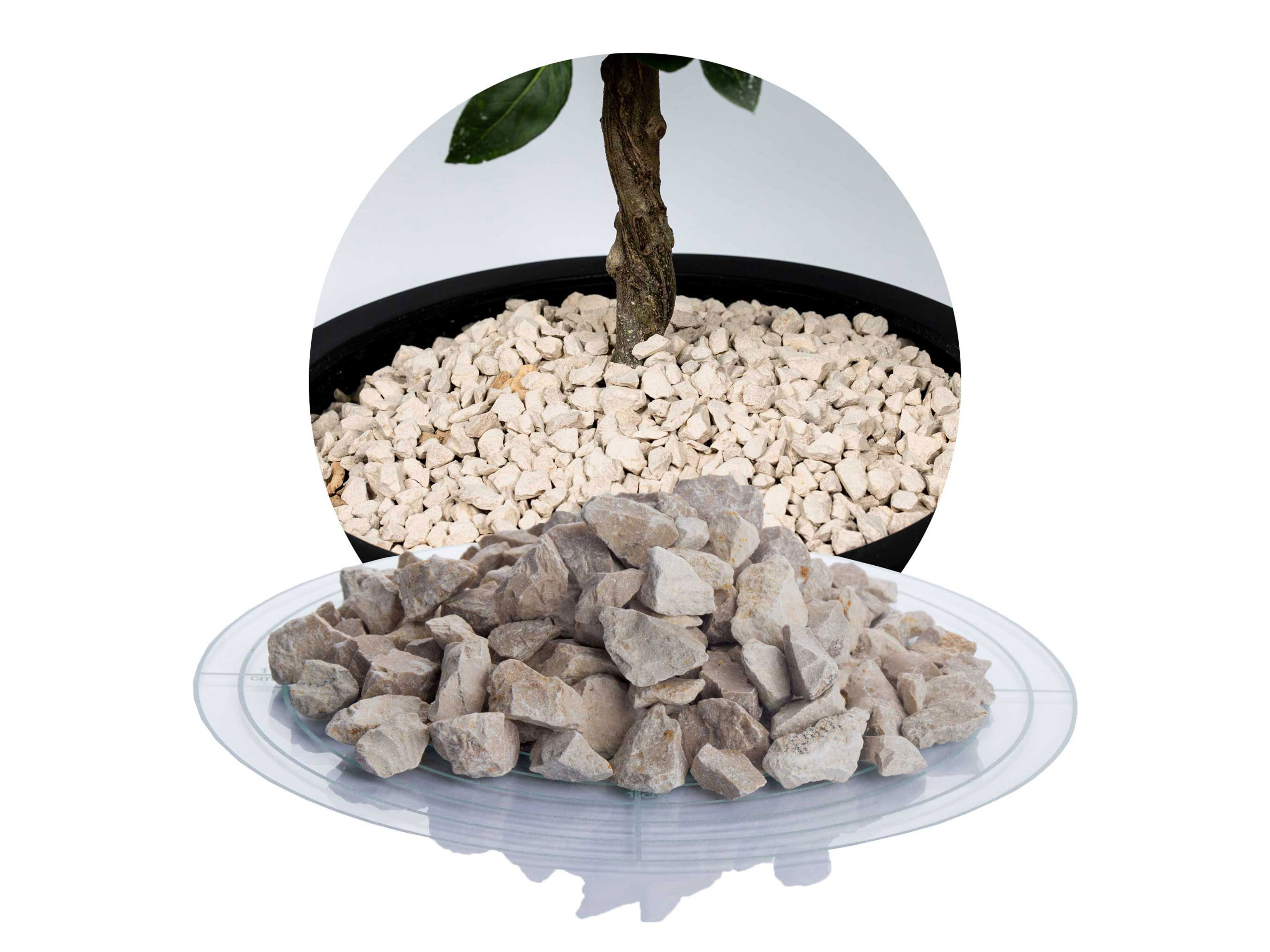 SCHICKER MINERAL Kalk Ziersplitt (8-16 mm, 1000 kg BigBag, Beige) Bild 2
