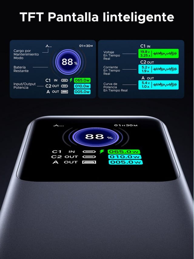 UGREEN 130w Fast Charging Power Bank Powerbank (Akku) - Grau - 20000 mAh