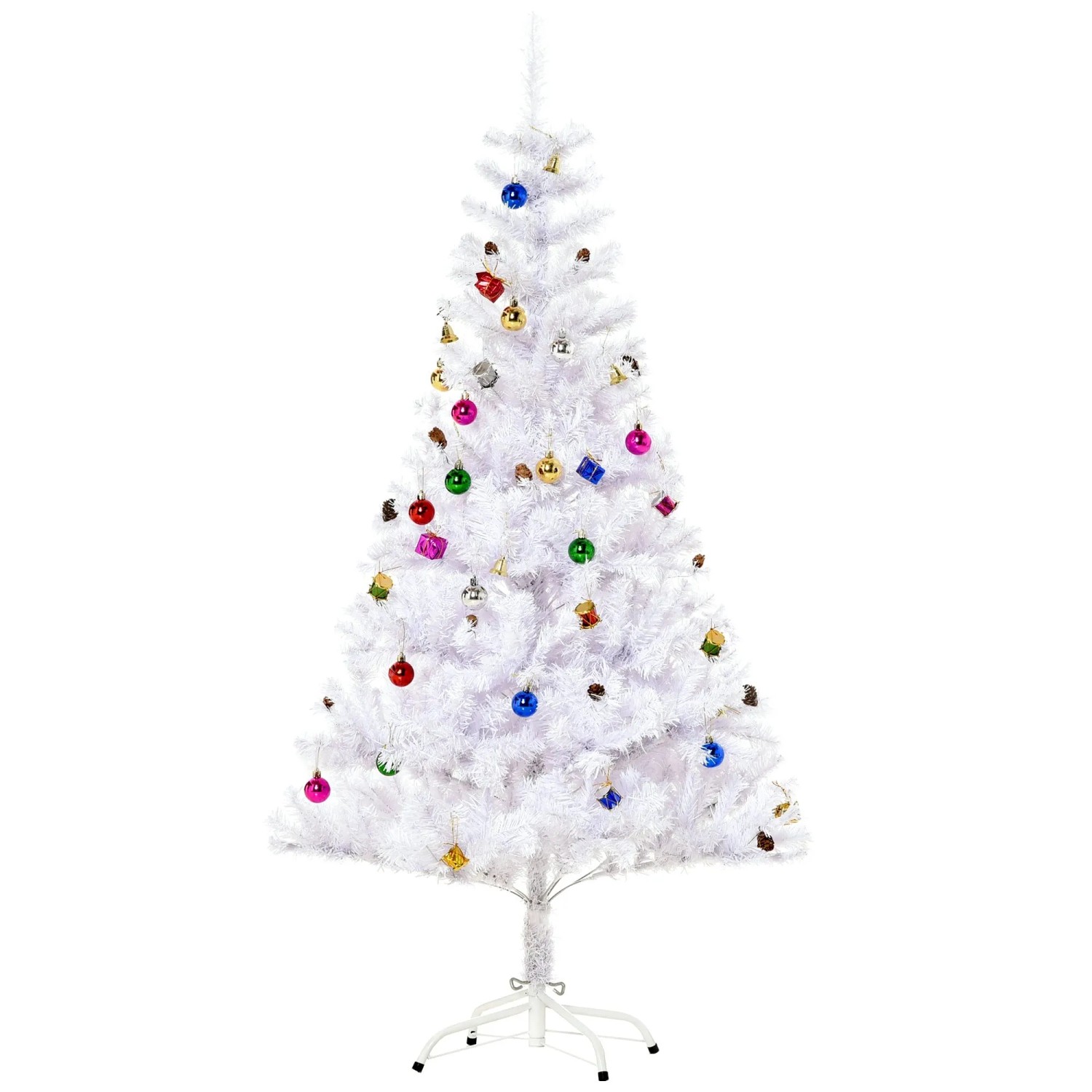 Furnicato Künstlicher Weihnachtsbaum 150 Cm Mit Kugeln Glocken Tannenzapfen