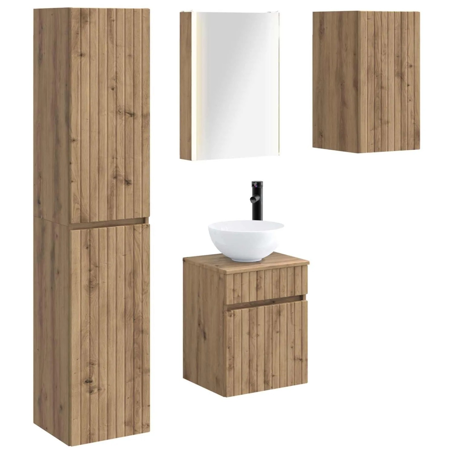 vidaXL Badezimmerschrank-Set 5-Tlg Artisan-Eiche 43 x 11,5 x 60,5 cm 3407358