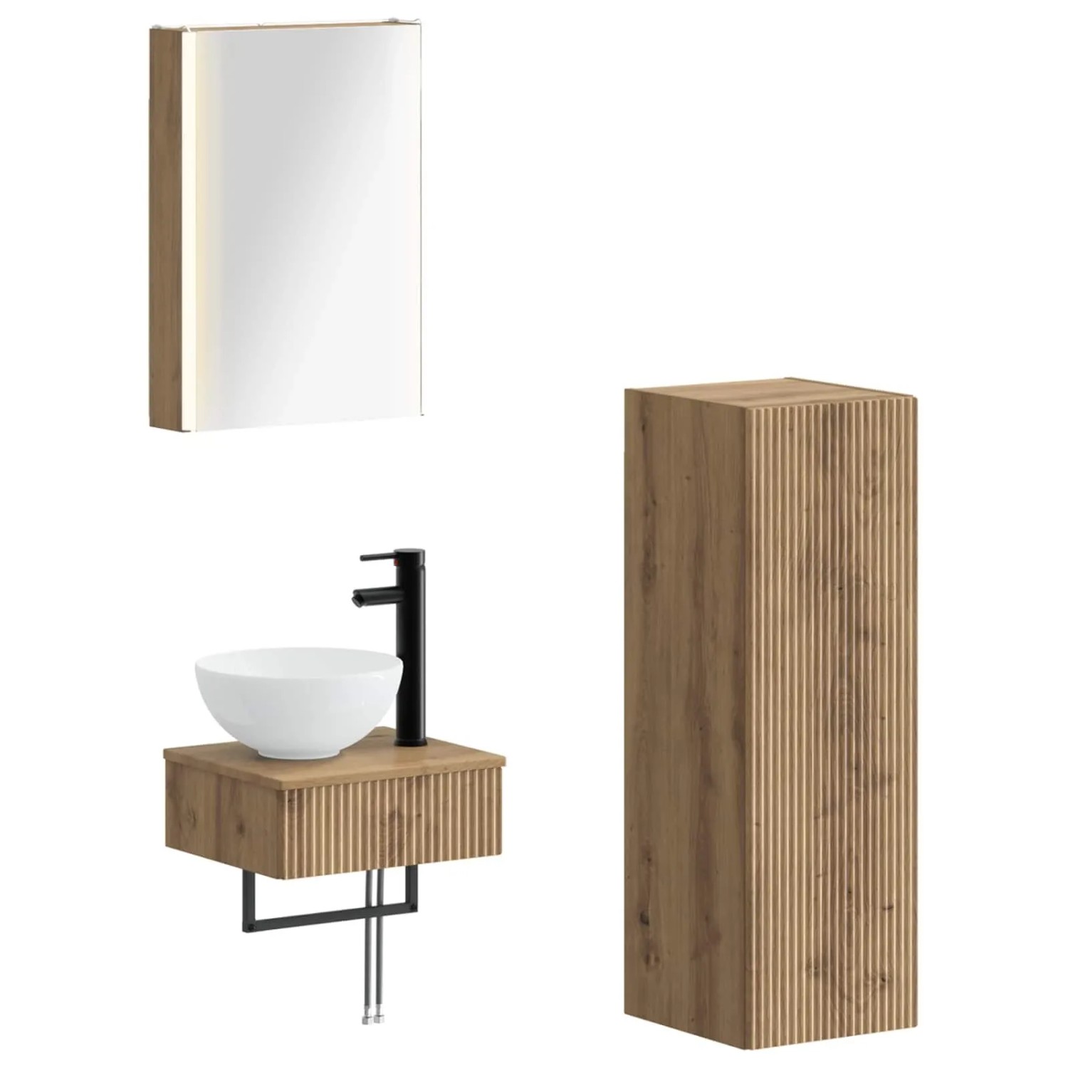 vidaXL Badezimmerschrank-Set 4-Tlg Artisan-Eiche 43 x 11,5 x 60,5 cm 3407382