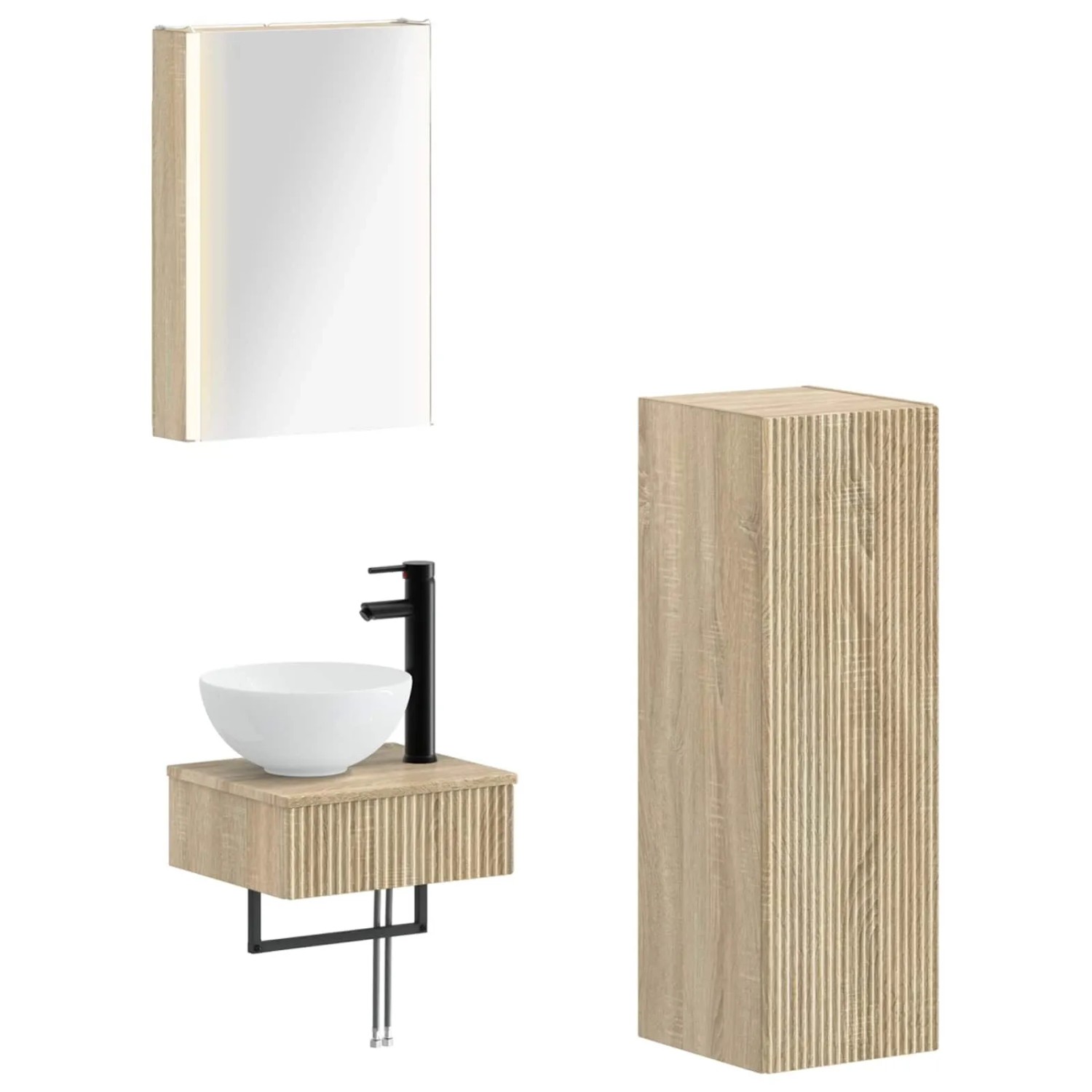 vidaXL Badezimmerschrank-Set 4-Tlg Sonoma-Eiche 43 x 11,5 x 60,5 cm 3407377