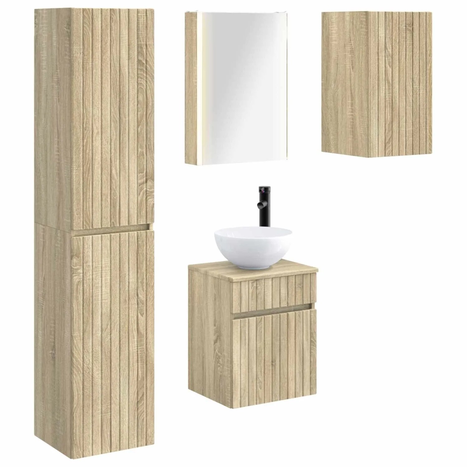 vidaXL Badezimmerschrank-Set 5-Tlg Sonoma-Eiche 43 x 11,5 x 60,5 cm 3407353