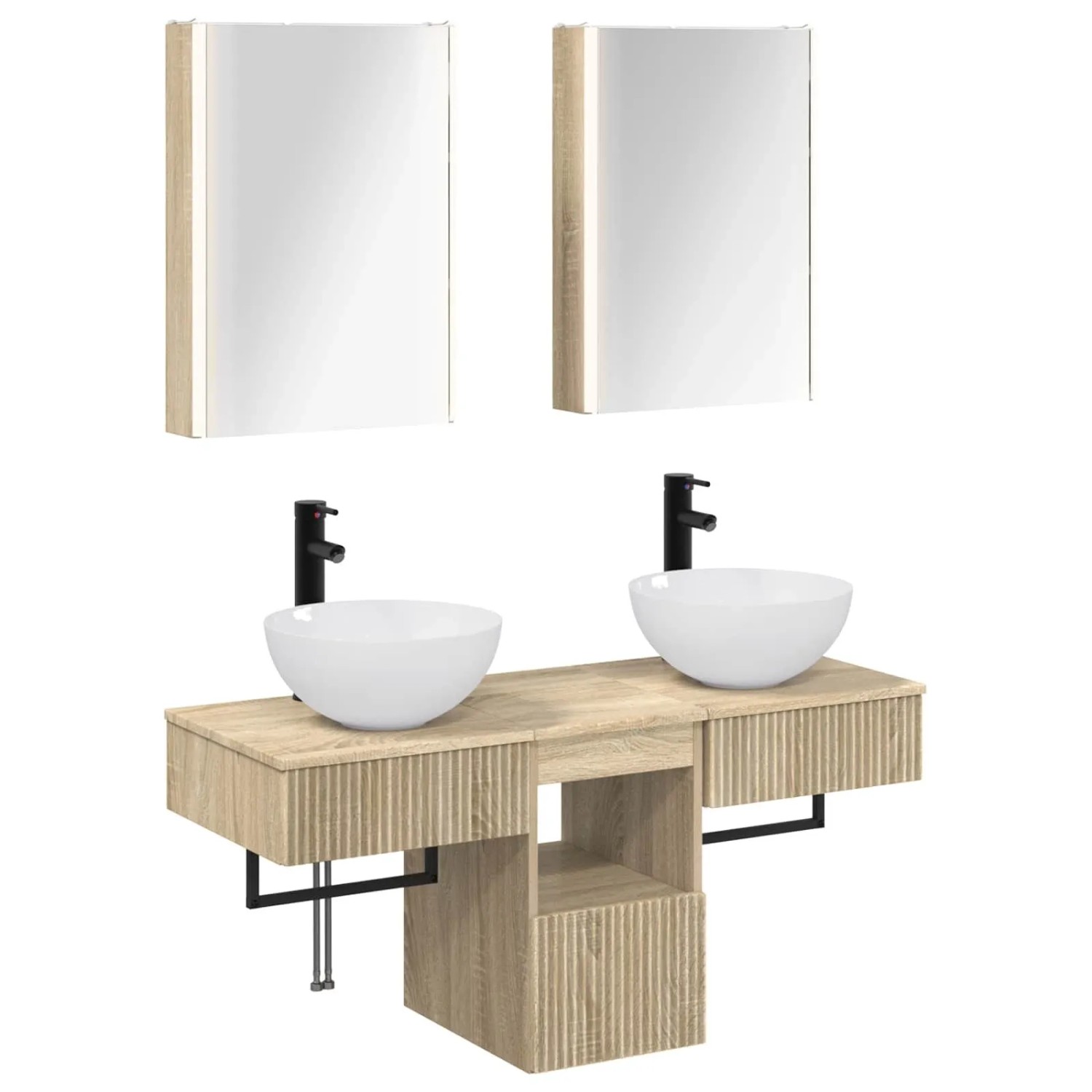 vidaXL Badezimmerschrank-Set 5-Tlg Sonoma-Eiche 43 x 11,5 x 60,5 cm 3406289