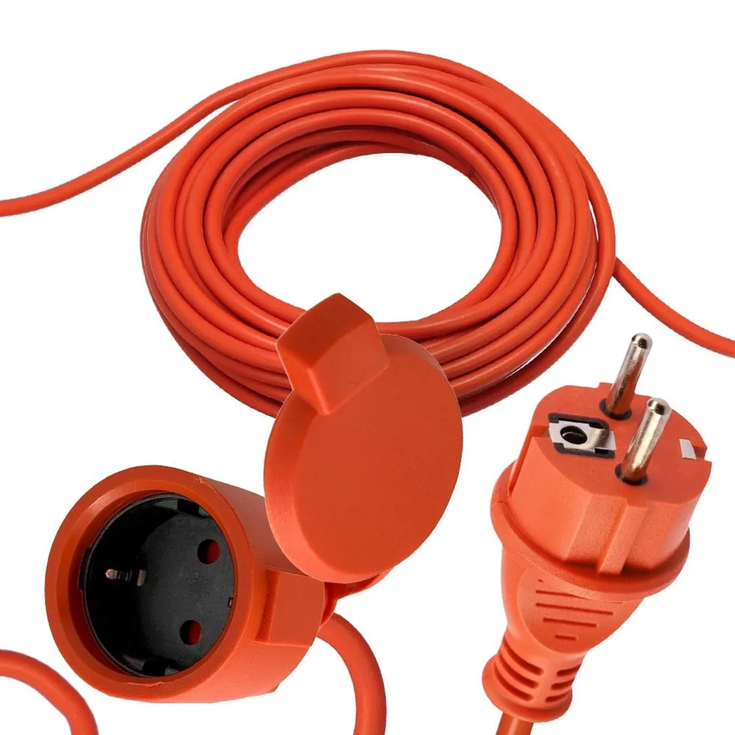 HOROZ Verlängerungskabel 20 m 3x1,5 mm² IP44 Orange mit Uni Schuko 2.000 W
