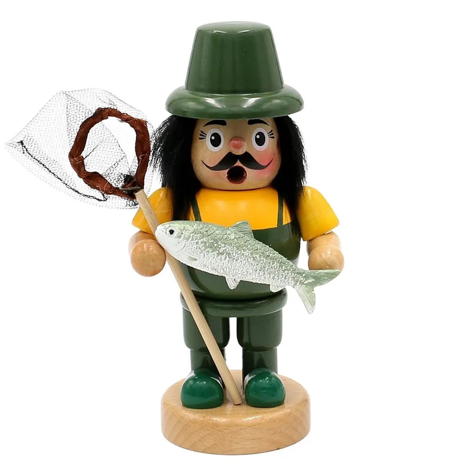Dekohelden24 Räuchermann Angler Räucherfigur Weihnachtsräucherfigur Räuchergefäß Räuchermännchen Hobbyangler Angler L/B/H 9 x 7 x 16 cm