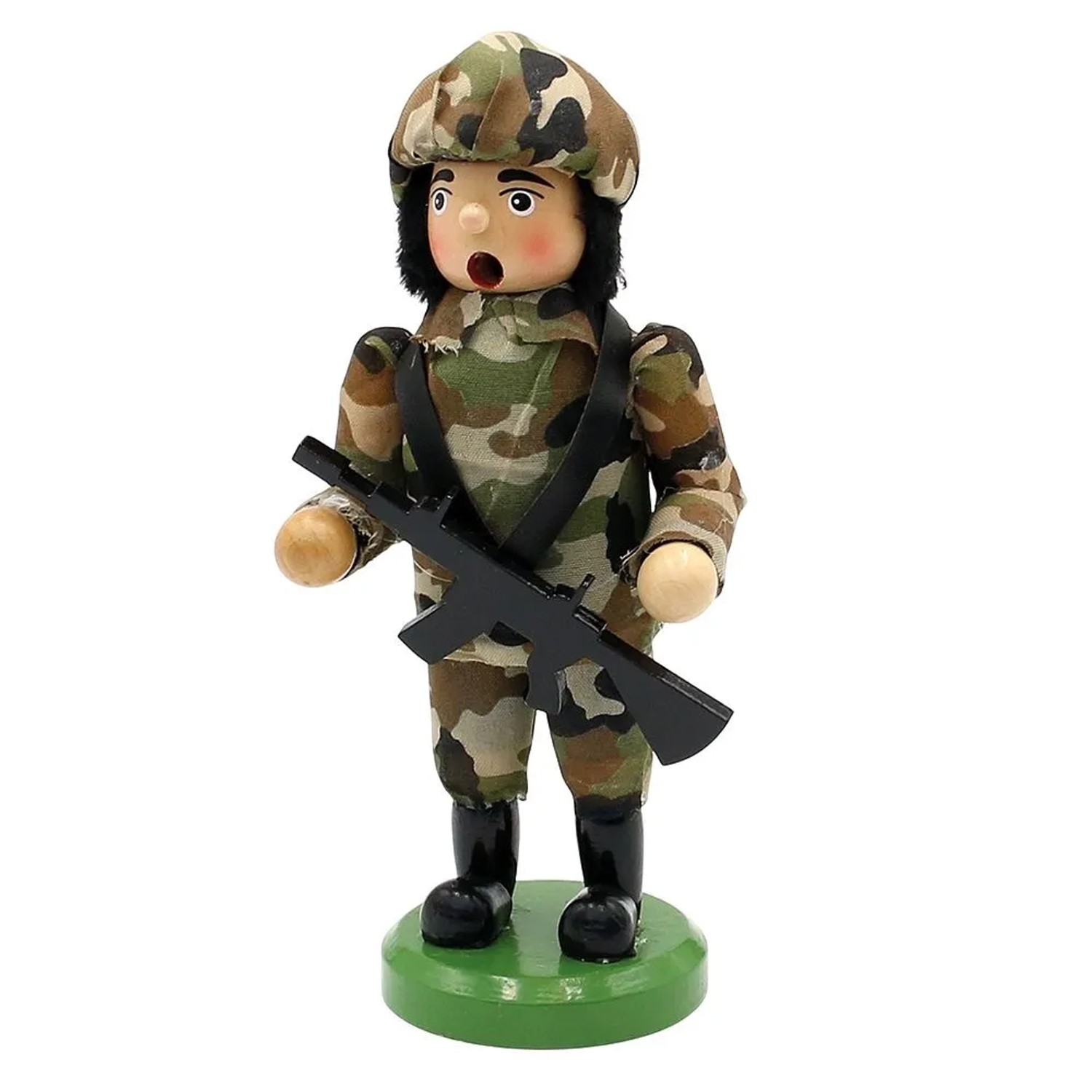 Dekohelden24 Räuchermann Soldat mit Gewehr Räucherfigur Weihnachtsräucherfigur Räuchermann Räuchergefäß Holz Räuchermann L/B/H 10 x 7 x 19 cm