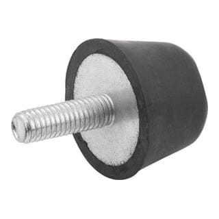 KIPP Gummipuffer konisch Außengewinde M06x18 Stahl Elastomer Naturkautschuk