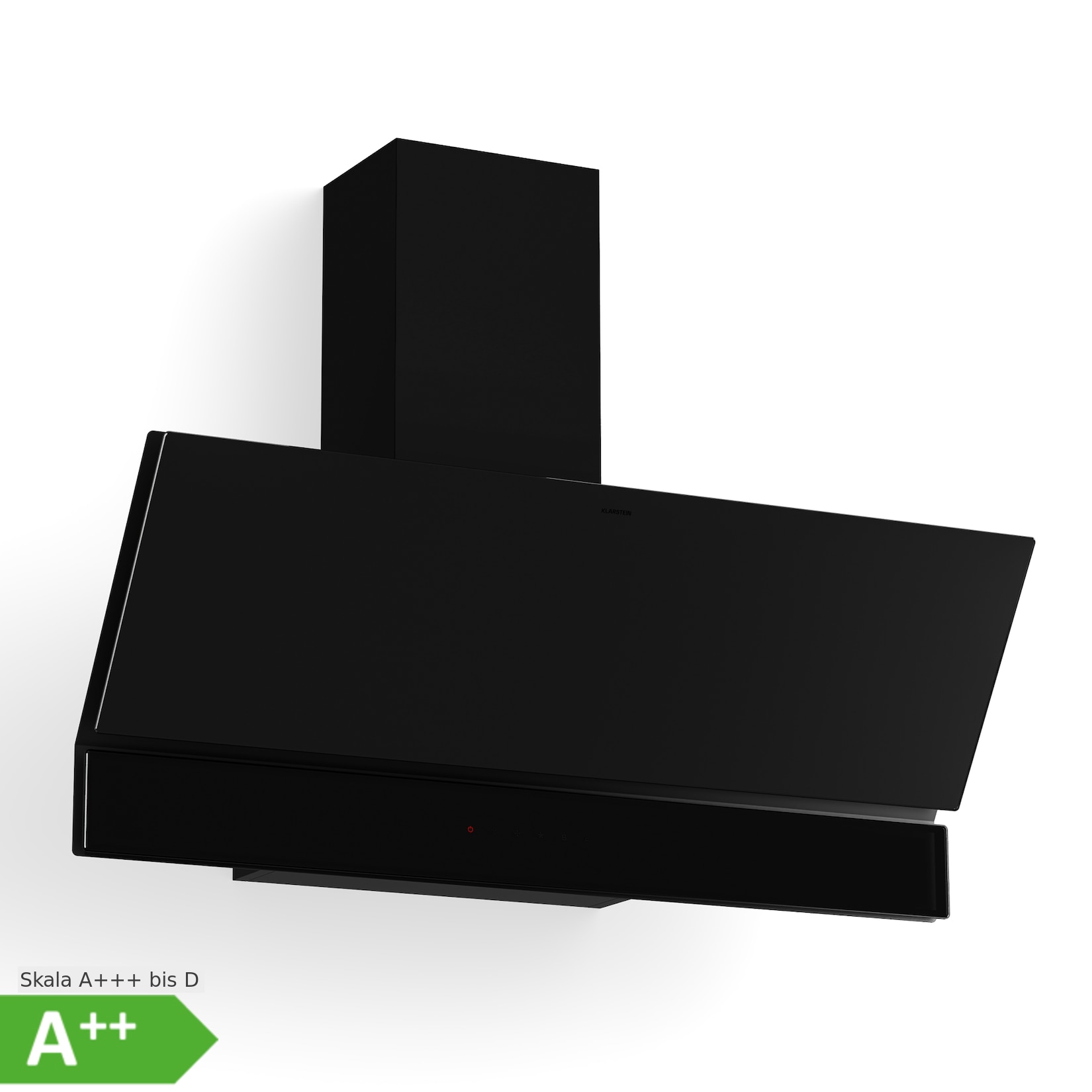 Velaire Dunstabzugshaube Edel, minimalistisch, kraftvoll Energieklasse A++ 820 m³/h 90 cm Schwarz