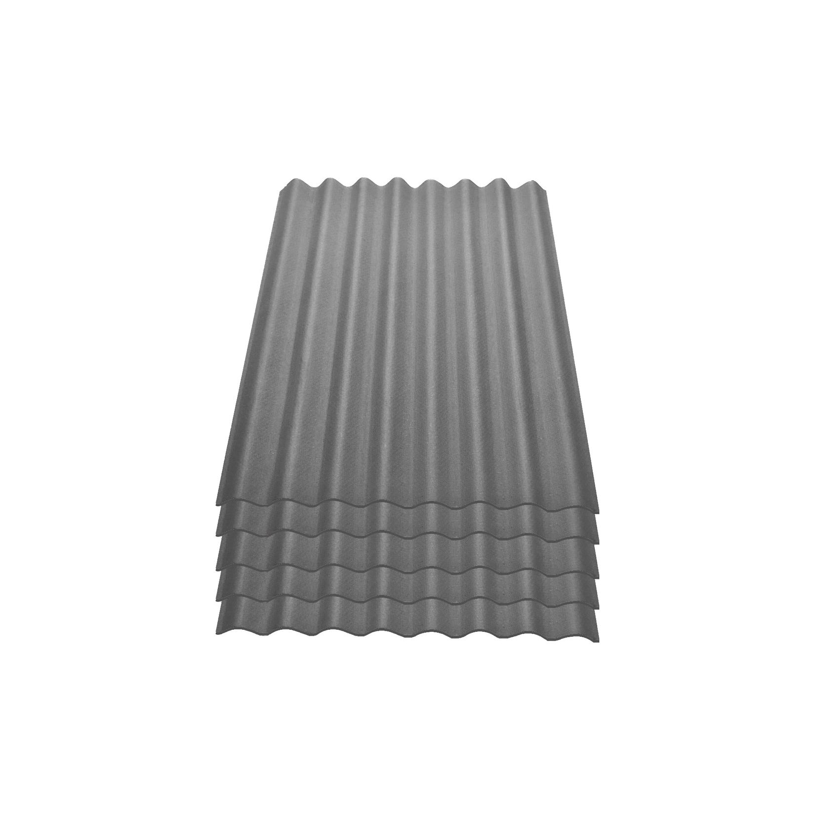 5er Pack Onduline® Easyline® Platte intensiv grau 1000 x 760 x 2,6 mm Profil 95/38