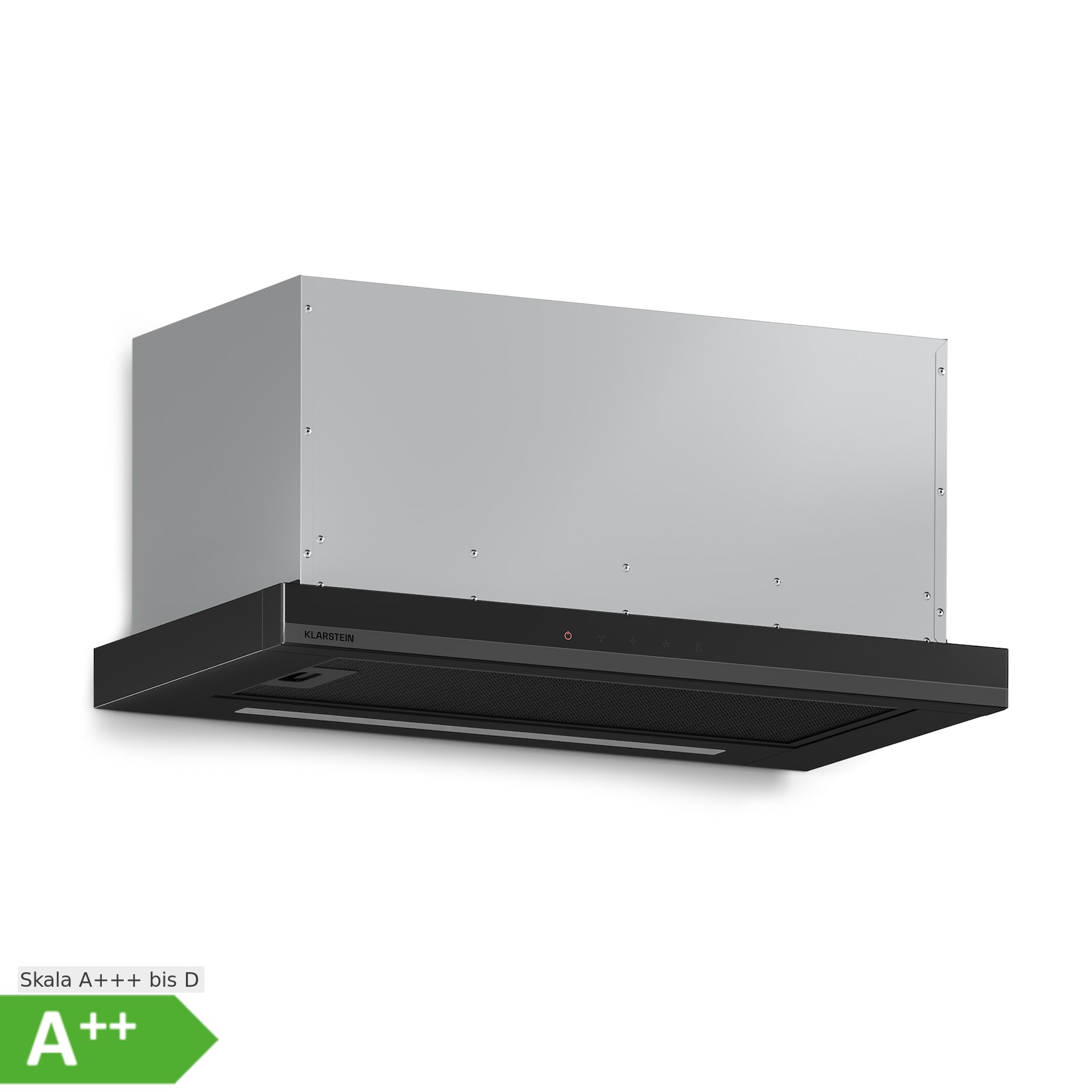 Velaire ausfahrbare Dunstabzugshaube 60 cm Edel, minimalistisch, kraftvoll EEC A++ 891 m³/h Schwarz