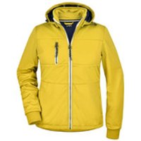 Damen Softshelljacke maritim JN1077, sonnen-gelb/navy-blau/weiß, Größe S Bild 2