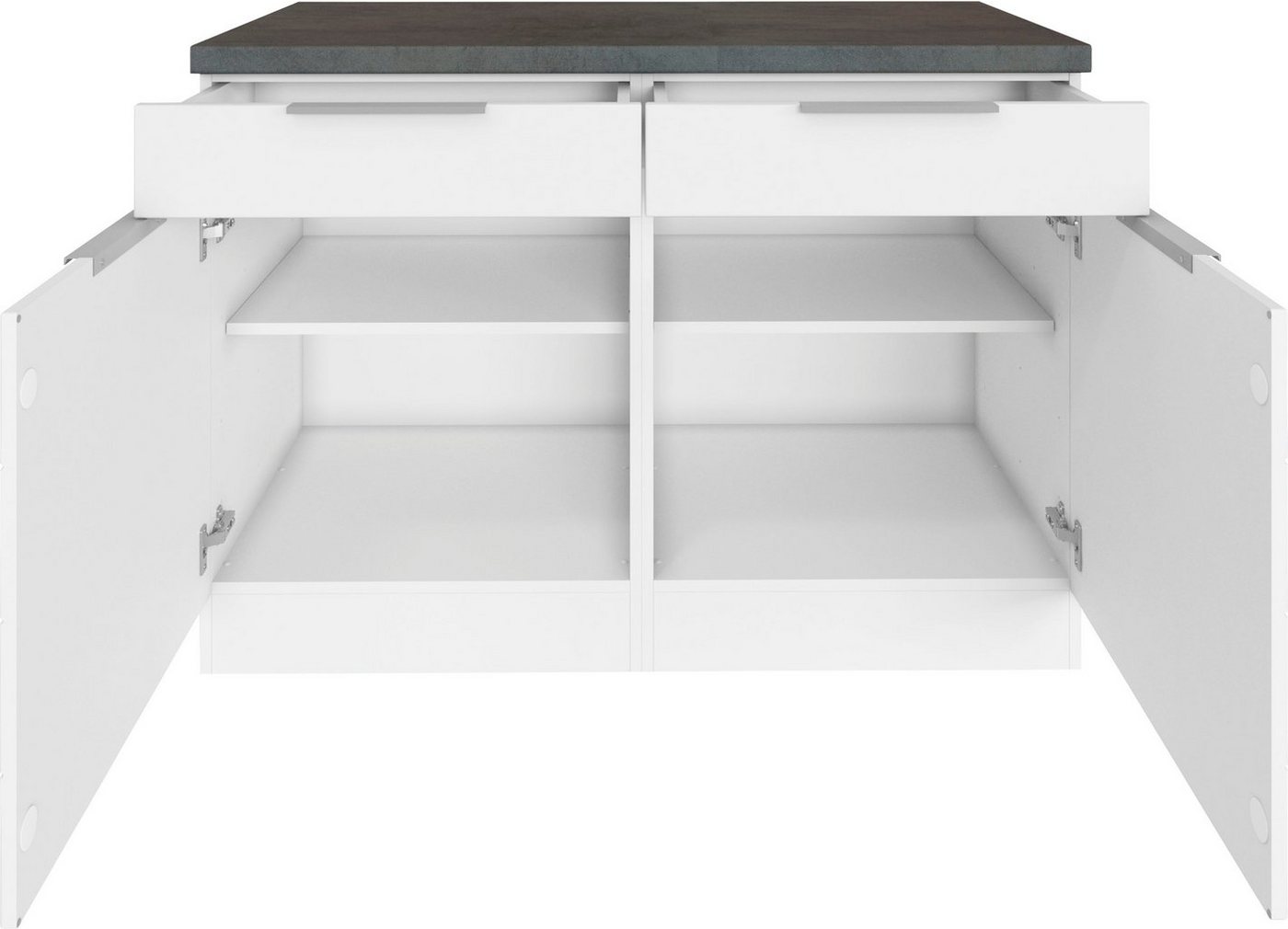 KOCHSTATION Unterschrank KS-Luhe 120 cm breit, für viel Stauraum, MDF-Fronten mit waagerechter Lisene Bild 5