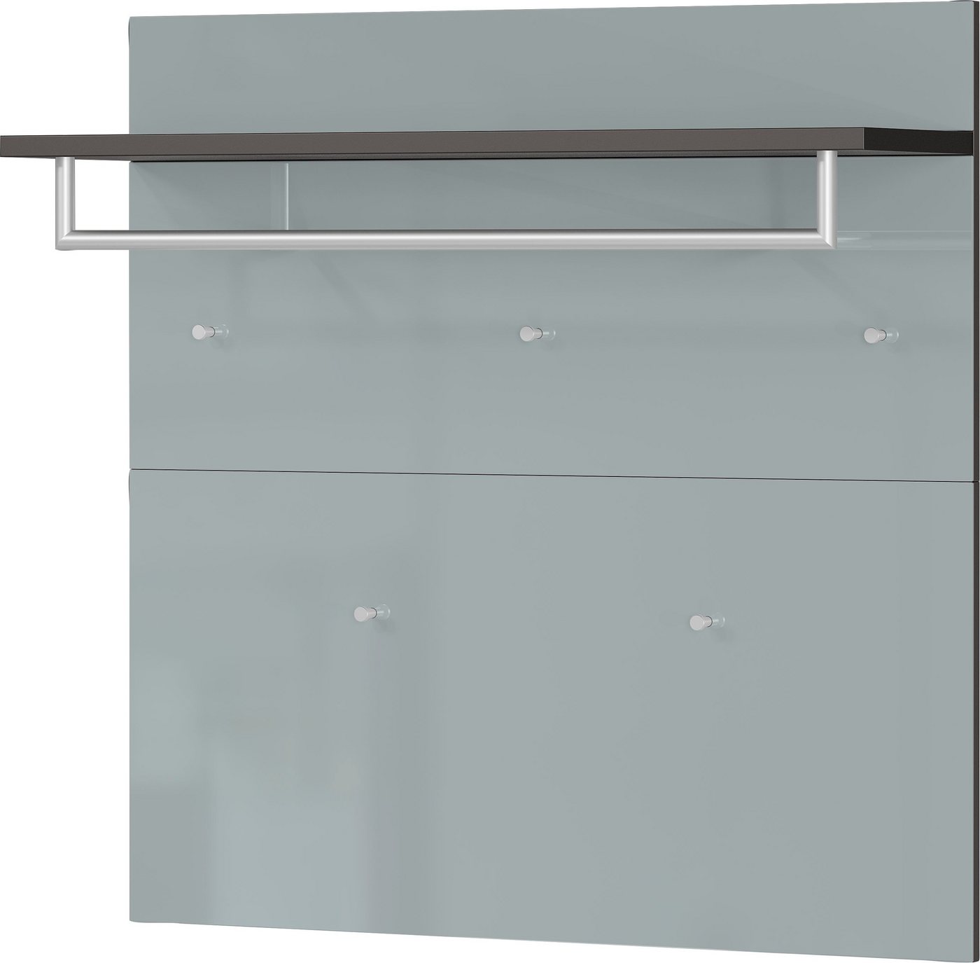 GERMANIA Garderobenpaneel Oakland mit Glasfront, Breite: 97 cm, mit Ablageboden, Stange und Haken aus Metall Bild 4