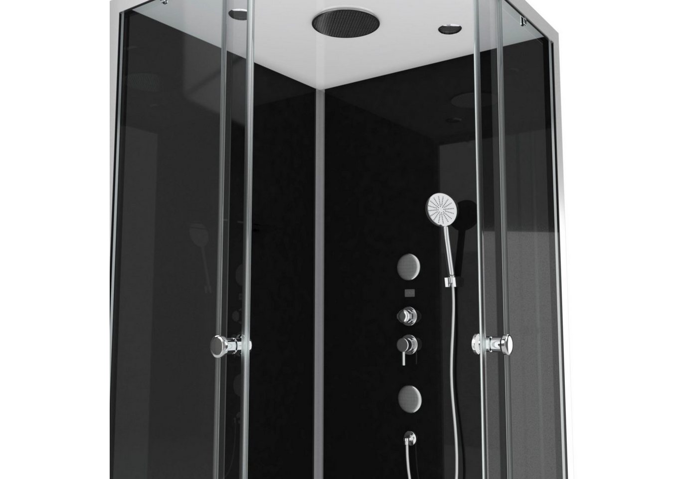Marwell Komplettdusche Black Suqare, BxT: 90x90 cm, Einscheibensicherheitsglas, Komplett-Set, 90 x 90 x 210 cm - Eckdusche Bild 2