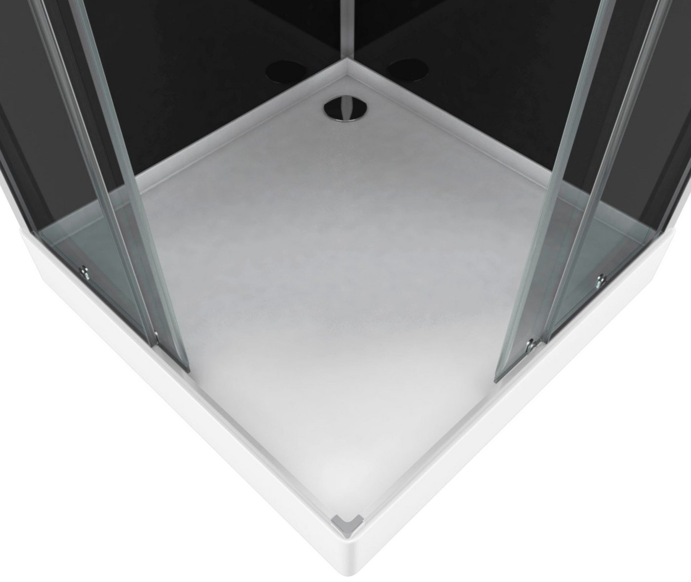 Marwell Komplettdusche Black Suqare, BxT: 90x90 cm, Einscheibensicherheitsglas, Komplett-Set, 90 x 90 x 210 cm - Eckdusche Bild 3
