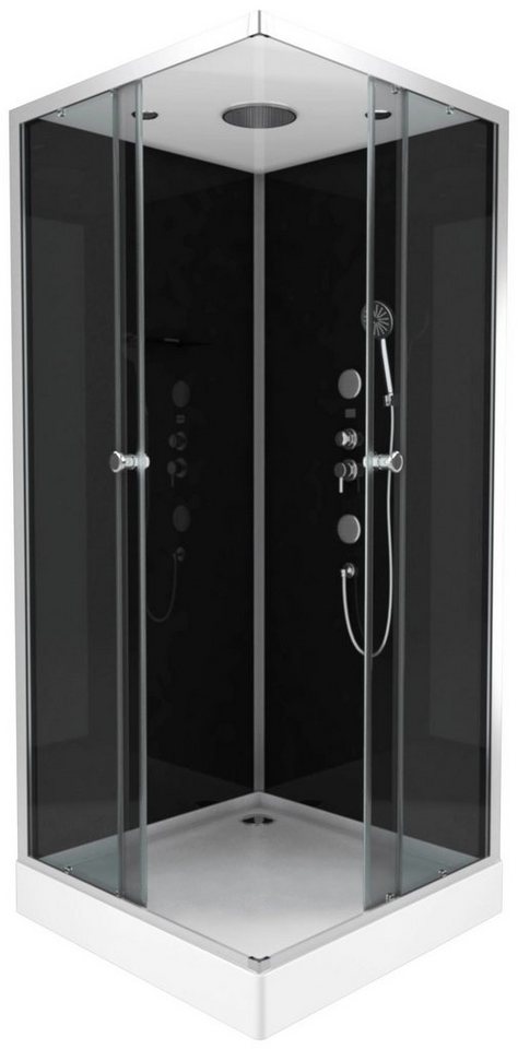 Marwell Komplettdusche Black Suqare, BxT: 90x90 cm, Einscheibensicherheitsglas, Komplett-Set, 90 x 90 x 210 cm - Eckdusche Bild 5