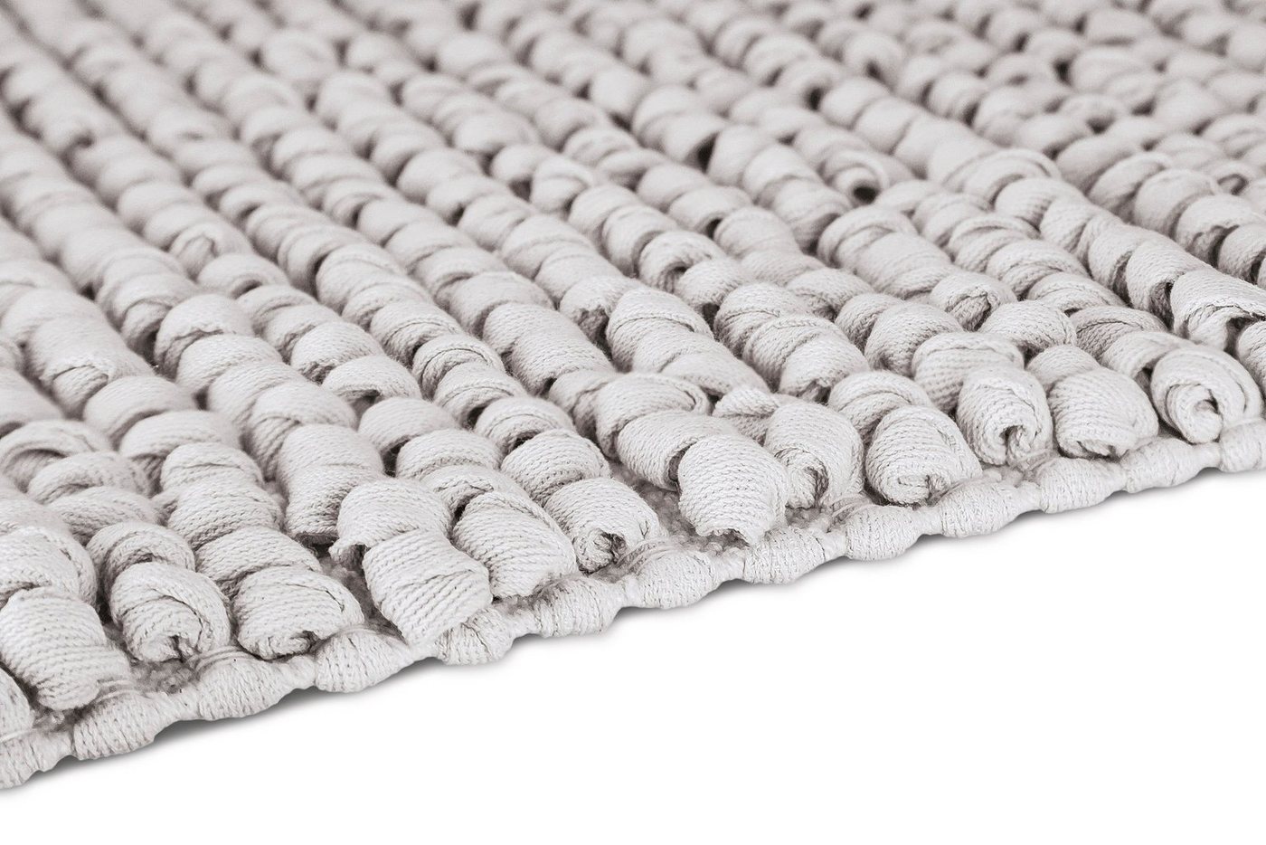 Kleine Wolke Badematte Brava, Badvorleger, Badezimmer Teppich, Höhe 15 mm, beidseitig nutzbar, fußbodenheizungsgeeignet, Baumwolle, rechteckig, Badteppich, Uni Farben, dicke Schlaufen, handgewebt Bild 4