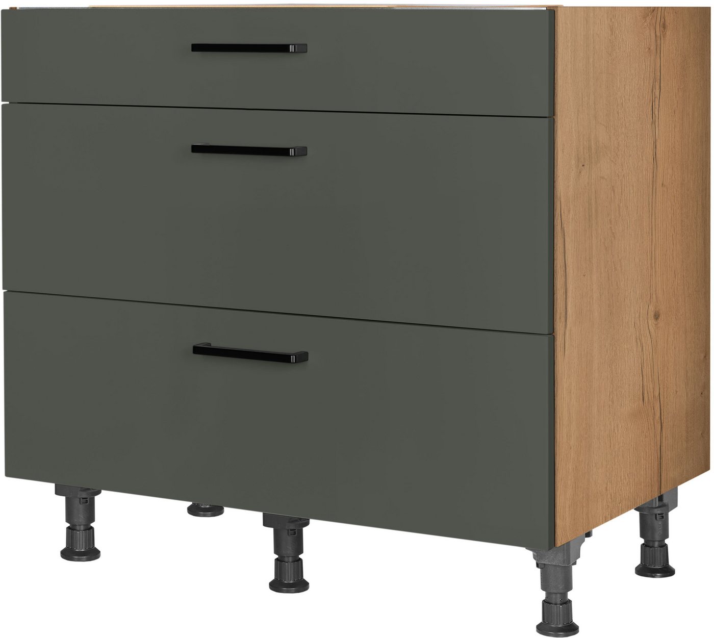 nobilia® Kochfeldumbauschrank "Easytouch", vormontiert, mit Schubkasten und Auszügen, in den Breiten 60 und 90 cm Bild 3