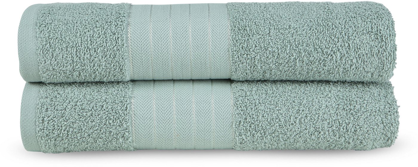 good morning Badetücher Uni, Frottee (Set, 2-St), Baumwolle, Walkfrottee, Bordüre, 500 GSM, Einfarbig, Ohne Aufhängung