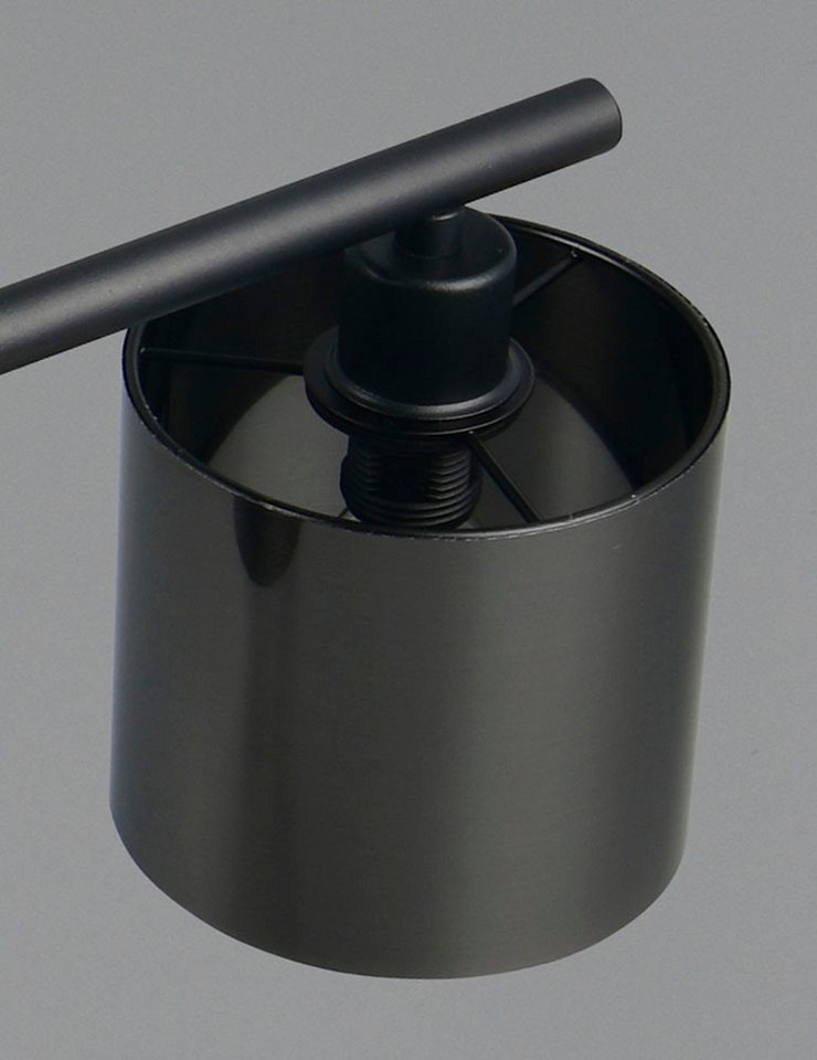 Reality Leuchten Stehlampe JASON, Stehleuchte 5-flammig exkl 5x E14 max 10W, Höhe 200cm 72cm tief, Ein-/Ausschalter, Leuchtmittel wechselbar, warmweiß - kaltweiß, Bogenleuchte Metall schwarz, Lampenschirme rauchgrau, Fußschalter