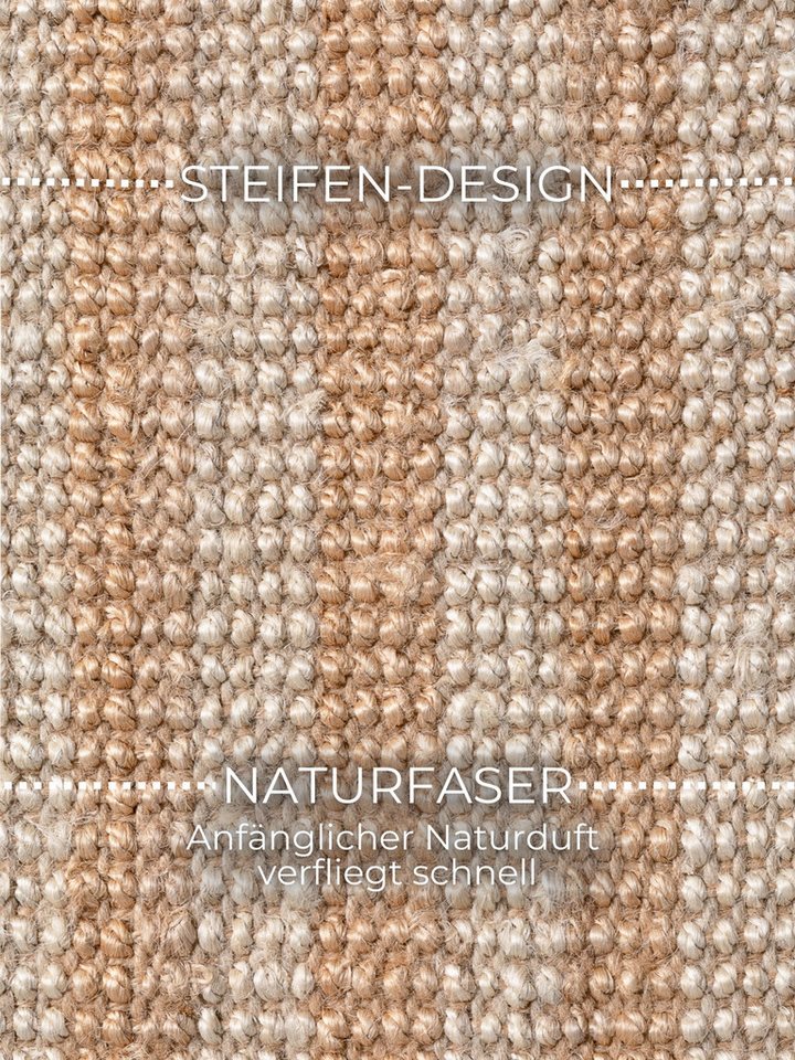 ELLE DECORATION Teppich Juteteppich Amber, rechteckig, Höhe: 10 mm, Jute, Natur, Wohnzimmer, Esszimmer, Schlafzimmer, Flur, Modern, Boho Bild 5