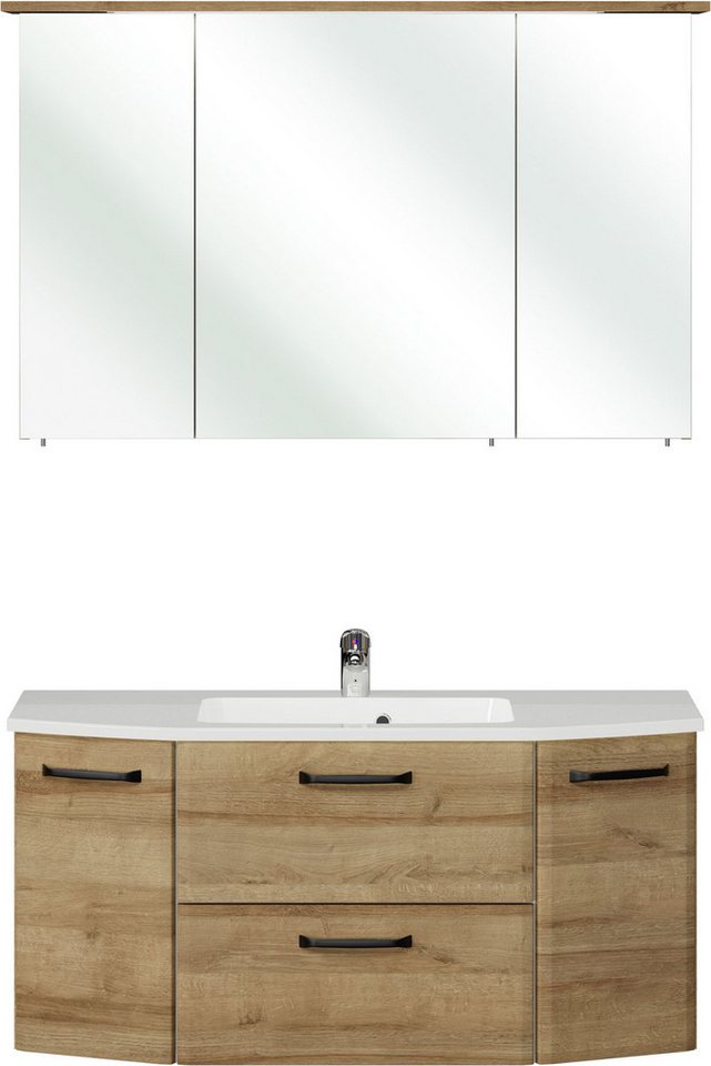 Saphir Badmöbel-Set Quickset 318, mit Türdämpfer, (3-St), Badezimmer-Set mit Mineralmarmorwaschtisch und Spiegelschrank Bild 5