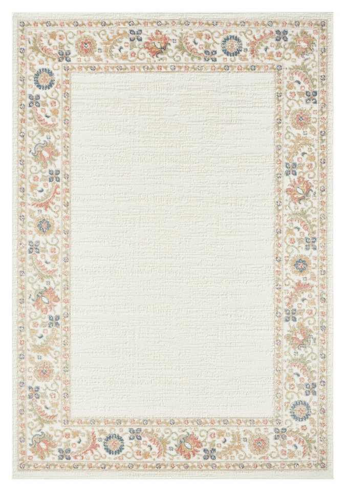 OTTO home Teppich Fennia, Blumen-Motiv, rechteckig, Höhe: 7 mm, Bordüre, Floral, meliert, Wohnzimmer, Schlafzimmer, Esszimmer Bild 2