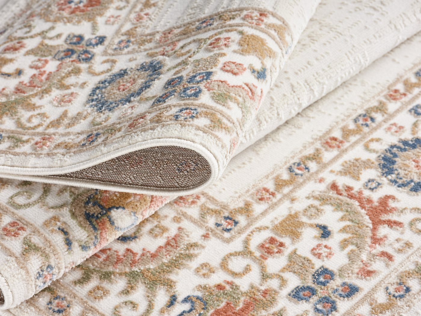 OTTO home Teppich Fennia, Blumen-Motiv, rechteckig, Höhe: 7 mm, Bordüre, Floral, meliert, Wohnzimmer, Schlafzimmer, Esszimmer Bild 3