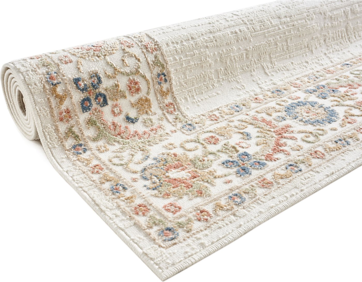 OTTO home Teppich Fennia, Blumen-Motiv, rechteckig, Höhe: 7 mm, Bordüre, Floral, meliert, Wohnzimmer, Schlafzimmer, Esszimmer Bild 4