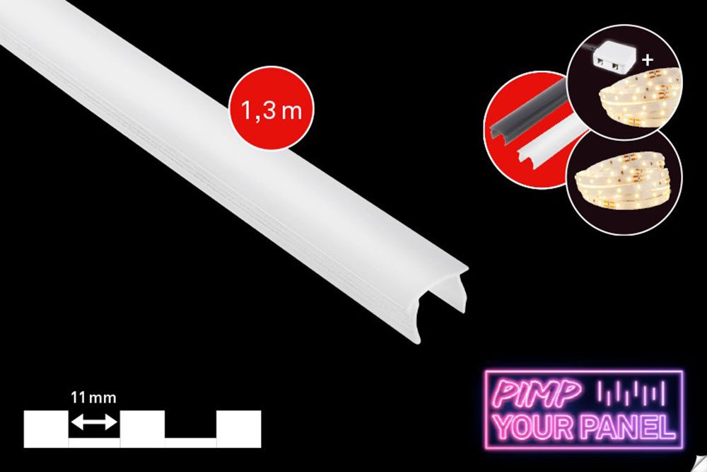 Briloner Leuchten LED-Stripe-Profil PIMP YOUR PANEL, 130 cm, Wohnzimmer, Flur, Schlafzimmer, Wand, Deko
